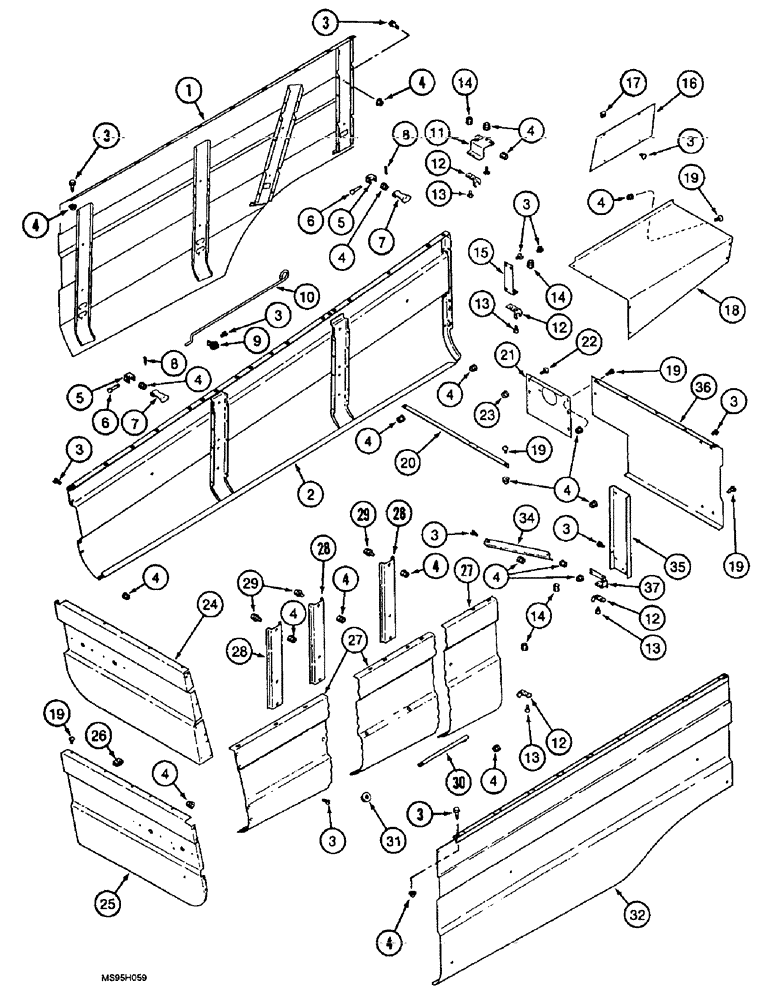 Схема запчастей Case IH 1644 - (9H-18) - SHIELDS, SUPPORTS AND TRIM (12) - CHASSIS