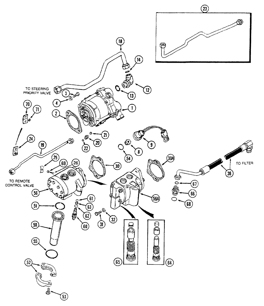 Схема запчастей Case IH 7230 - (8-018) - HYDRAULIC PUMP SYSTEM (08) - HYDRAULICS