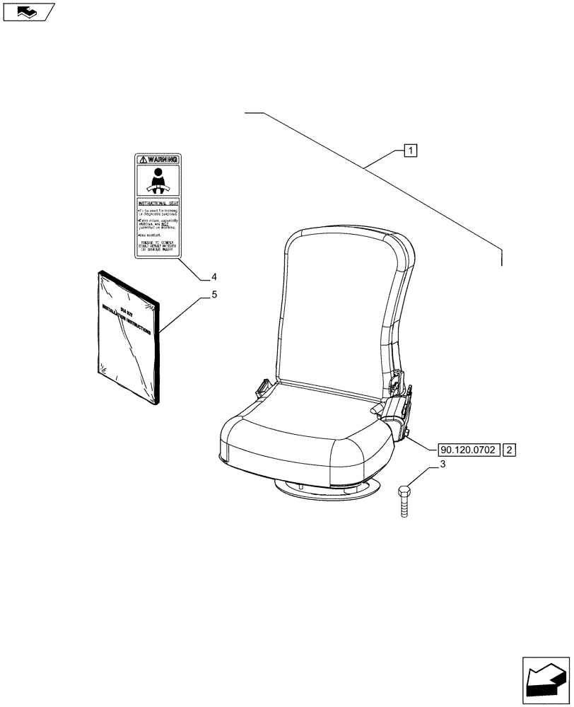 Схема запчастей Case IH PUMA 230 - (88.090.12) - DIA KIT - LEATHER PASSENGER SEAT (88) - ACCESSORIES