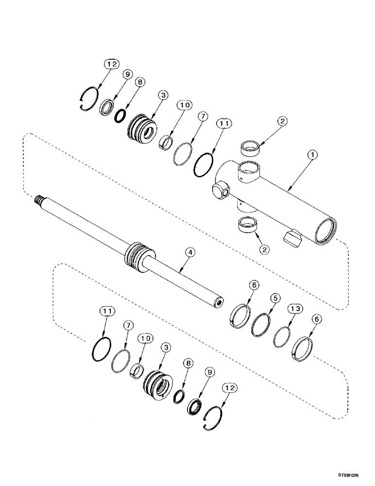 Схема запчастей Case IH MX200 - (5-022) - STEERING CYLINDER ASSEMBLY, 2-WHEEL DRIVE, MX180, MX200, MX220, N.A. ONLY (05) - STEERING