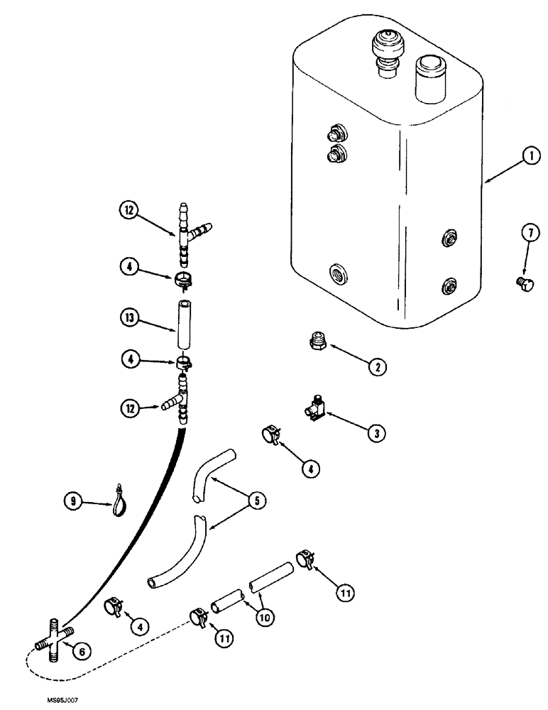 Схема запчастей Case IH 1688 - (8-04) - HYDRAULIC RESERVOIR DRAIN (07) - HYDRAULICS