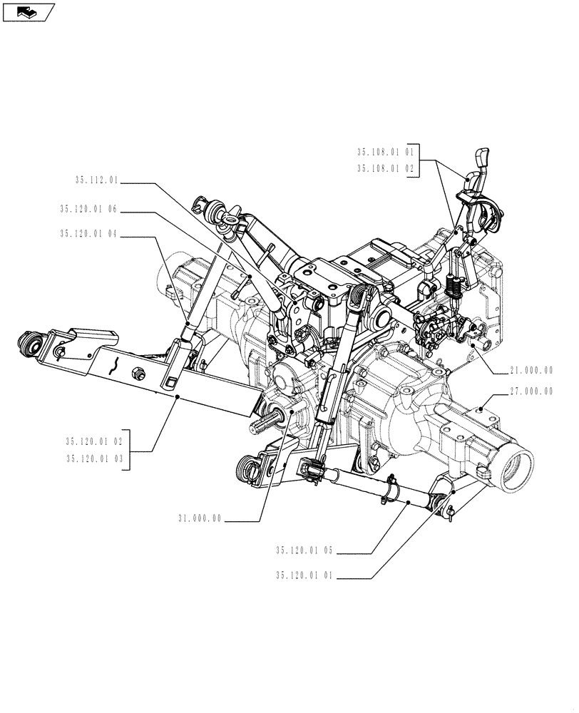 Схема запчастей Case IH FARMALL 65C - (35.000.00[02]) - PICTORIAL INDEX - HYDRAULIC SYSTEM (35) - HYDRAULIC SYSTEMS