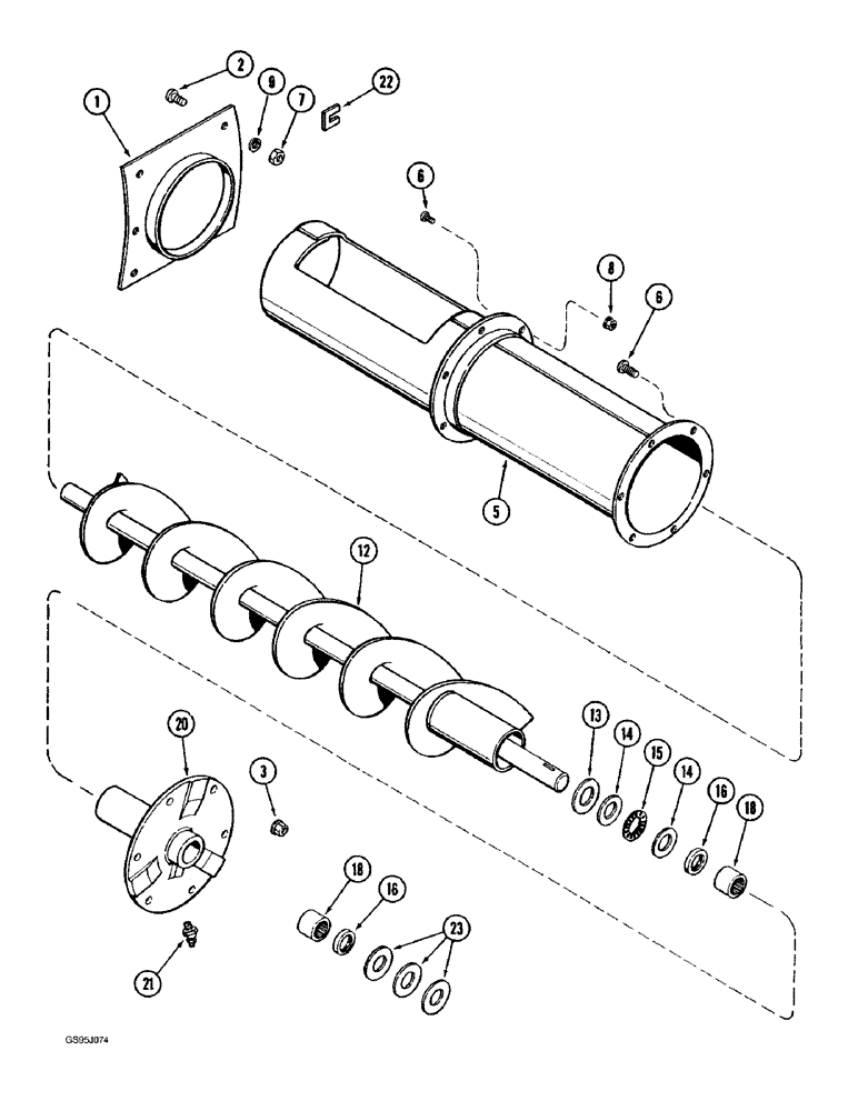 Схема запчастей Case IH 1682 - (9-094) - TAILINGS DELIVERY AUGER (09) - CHASSIS ATTACHMENTS