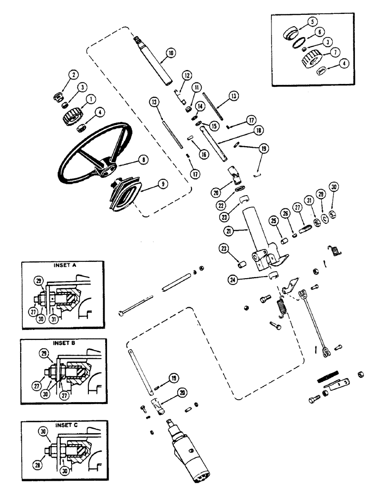 Схема запчастей Case IH 2670 - (134) - ADJUSTABLE STEERING COLUMN (05) - STEERING