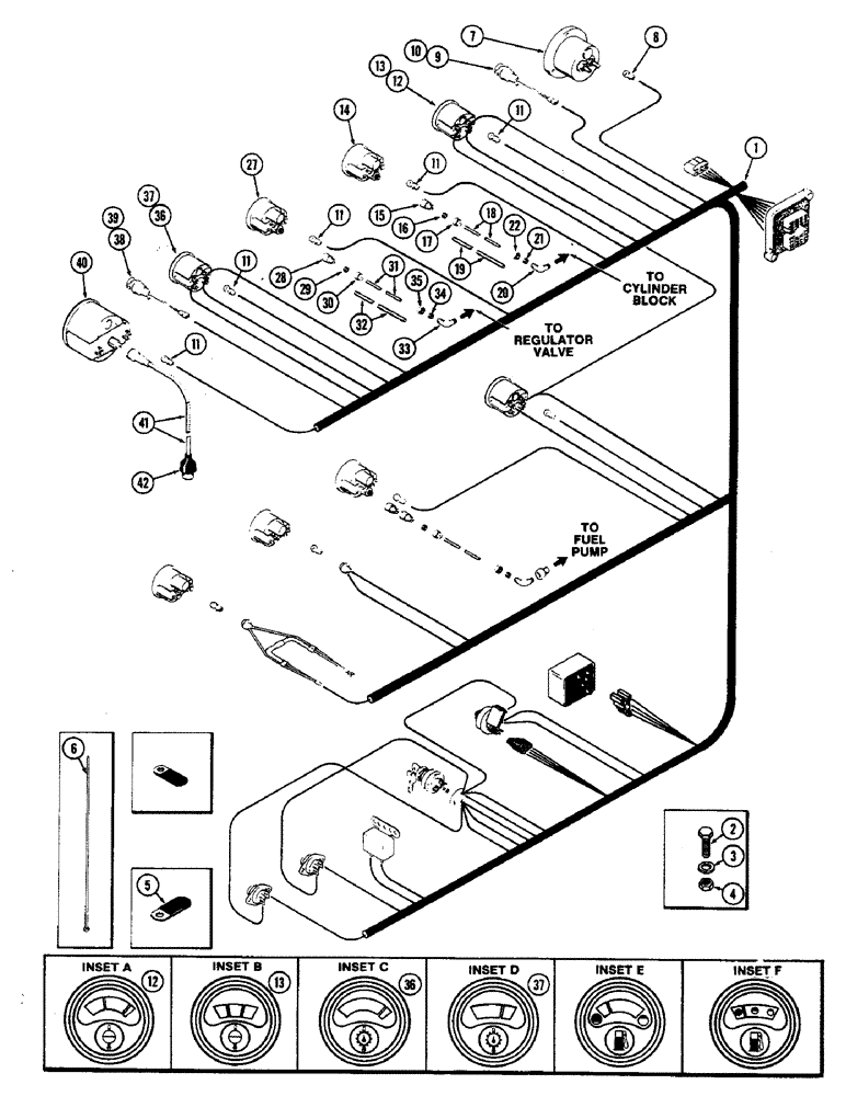 Схема запчастей Case IH 2470 - (074) - INSTRUMENTS AND WIRING, UPPER INSTRUMENTS, PRIOR TO P.I.N. 8825001 (04) - ELECTRICAL SYSTEMS