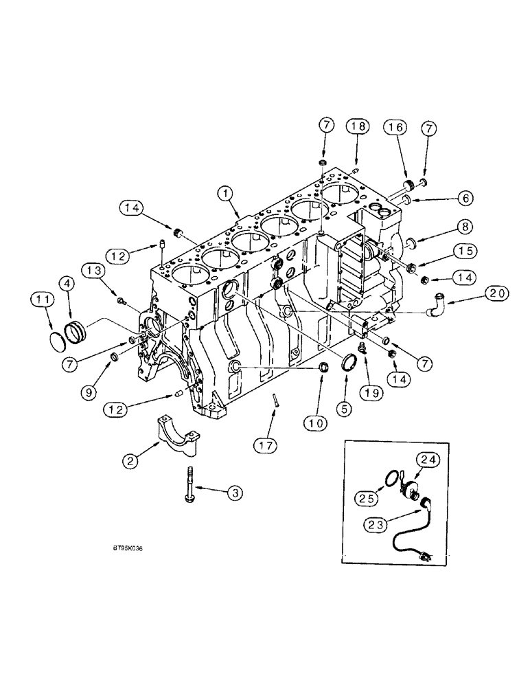 Схема запчастей Case IH 1688 - (2-42) - CYLINDER BLOCK, 6TA-830 ENGINE, ENGINE BLOCK HEATER (01) - ENGINE