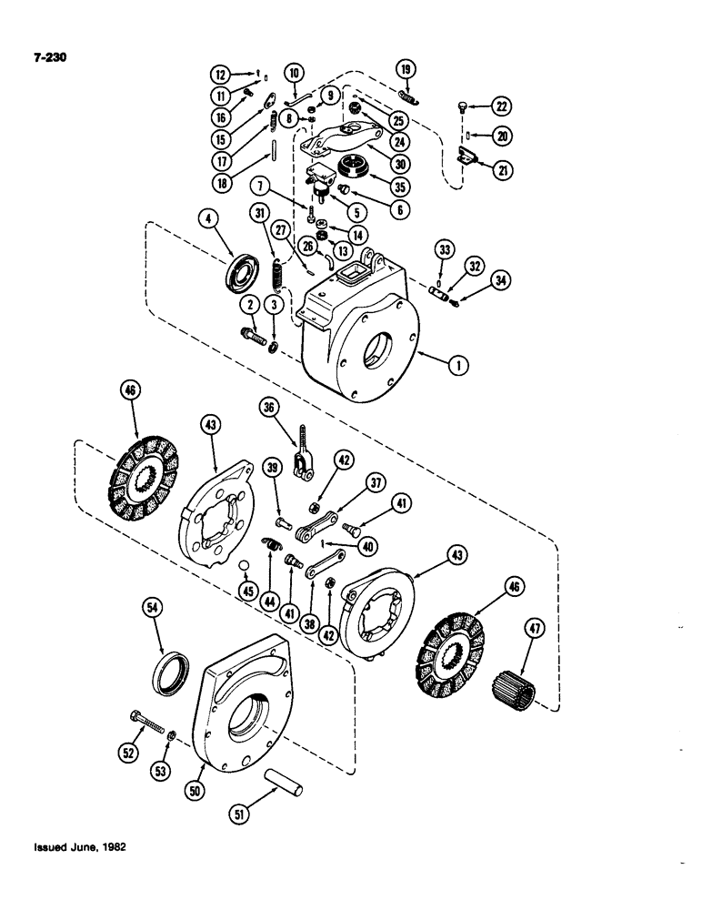 Схема запчастей Case IH 4490 - (7-230) - TRANSMISSION BRAKE (07) - BRAKES