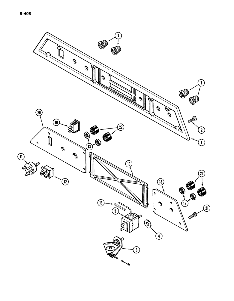 Схема запчастей Case IH 4994 - (9-406) - CAB, CONTROLS AND PANEL (09) - CHASSIS/ATTACHMENTS