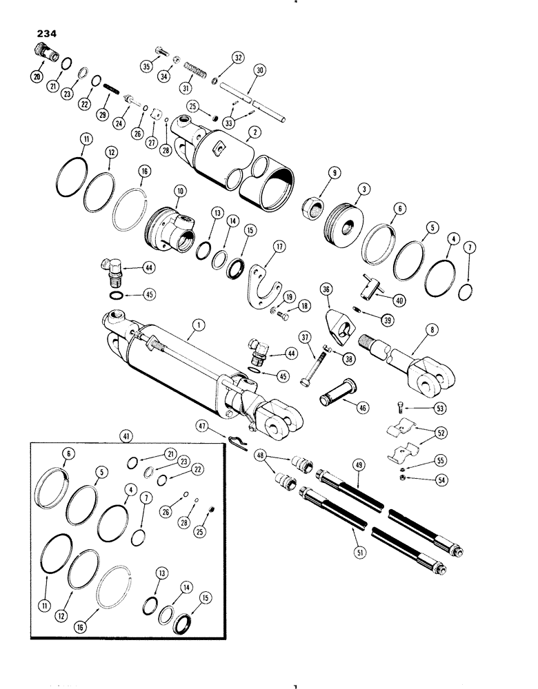 Схема запчастей Case IH 570 - (234) - 3 1/4" X 8" REMOTE HYDRAULIC CYLINDER, WITH HYDRAULIC LIMIT STOP (08) - HYDRAULICS