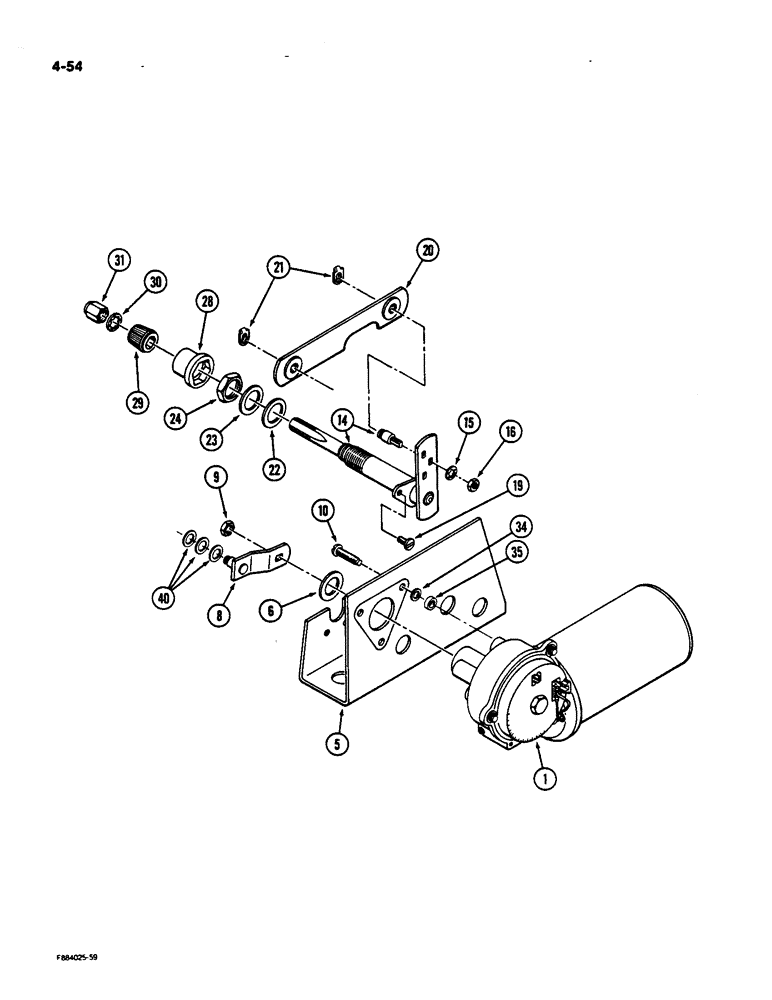 Схема запчастей Case IH 9170 - (4-54) - WIPER DRIVE ASSEMBLY, FRONT WINDOWS (04) - ELECTRICAL SYSTEMS