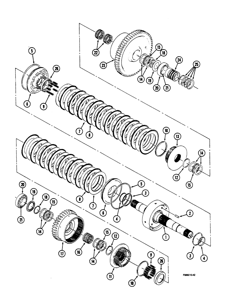 Схема запчастей Case IH 9150 - (6-020) - TRANSMISSION, 8 INCH CLUTCH PACK (06) - POWER TRAIN