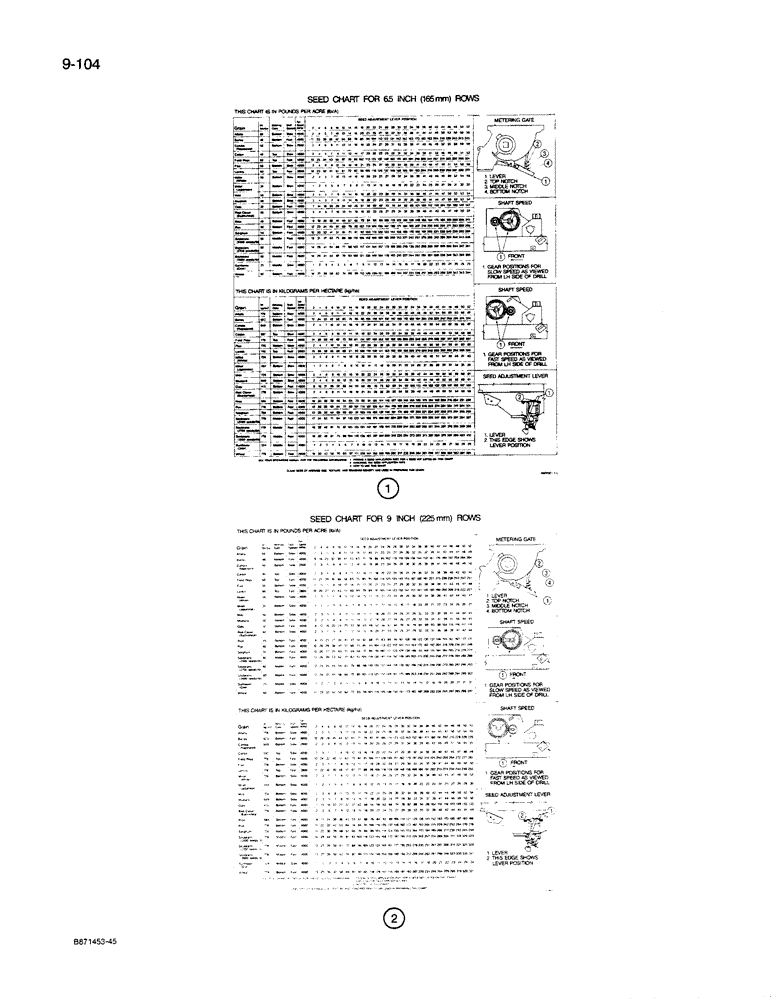 Схема запчастей Case IH 8600 - (9-104) - DECALS, SEED CHART (09) - CHASSIS/ATTACHMENTS