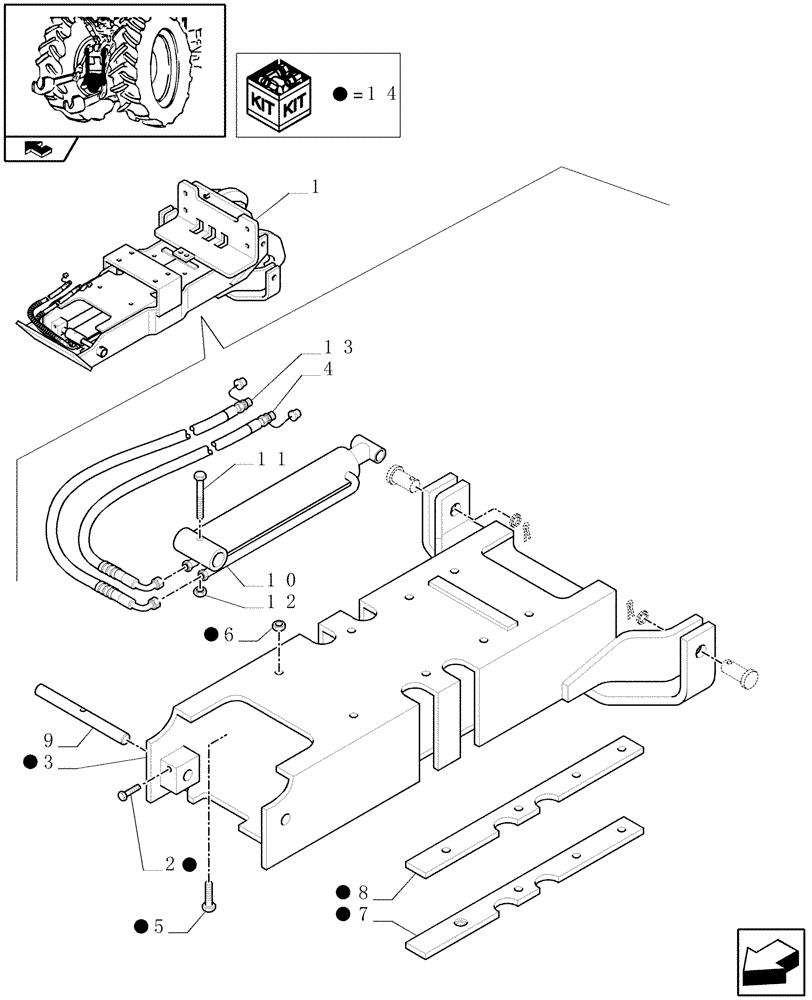 Схема запчастей Case IH PUMA 180 - (1.89.3/ A[02]) - HYDRAULIC AUTO PICK-UP HITCH WITH DRAWBAR - BREAKDOWN (09) - IMPLEMENT LIFT