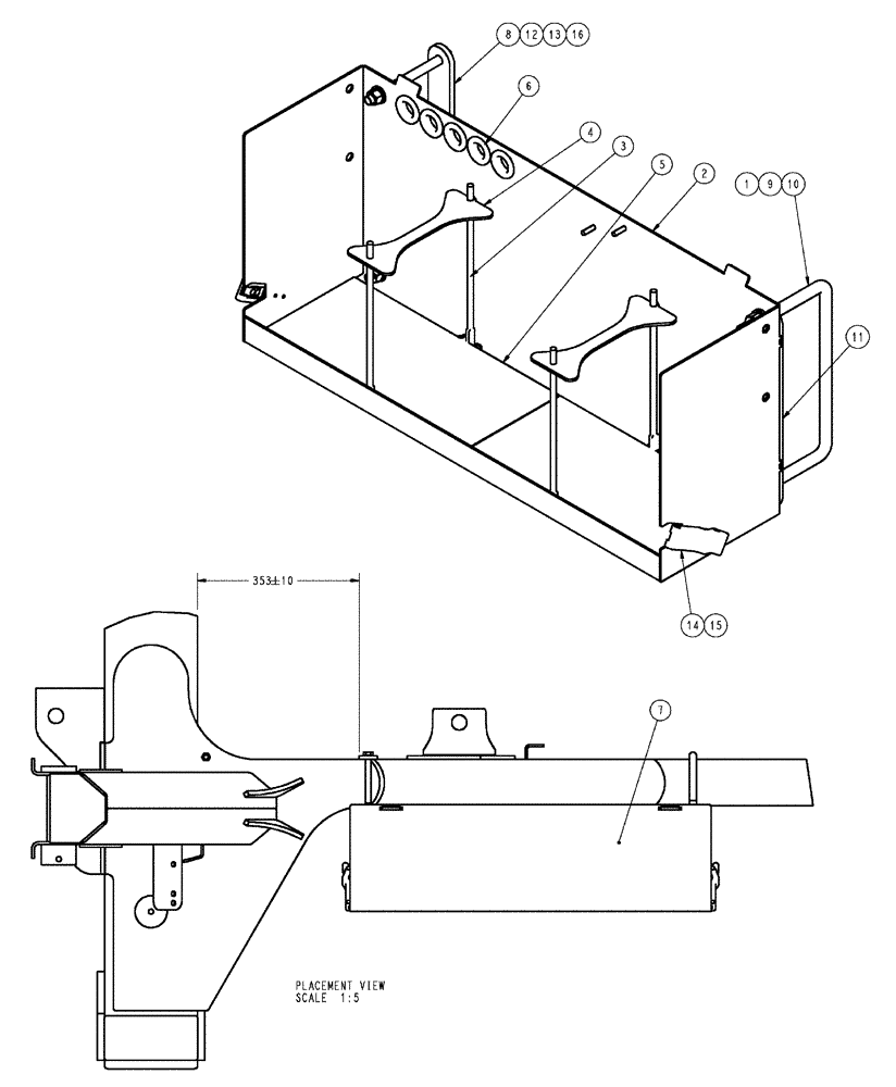 Схема запчастей Case IH SPX3320 - (04-036) - BATTERY BOX GROUP Suspension & Frame