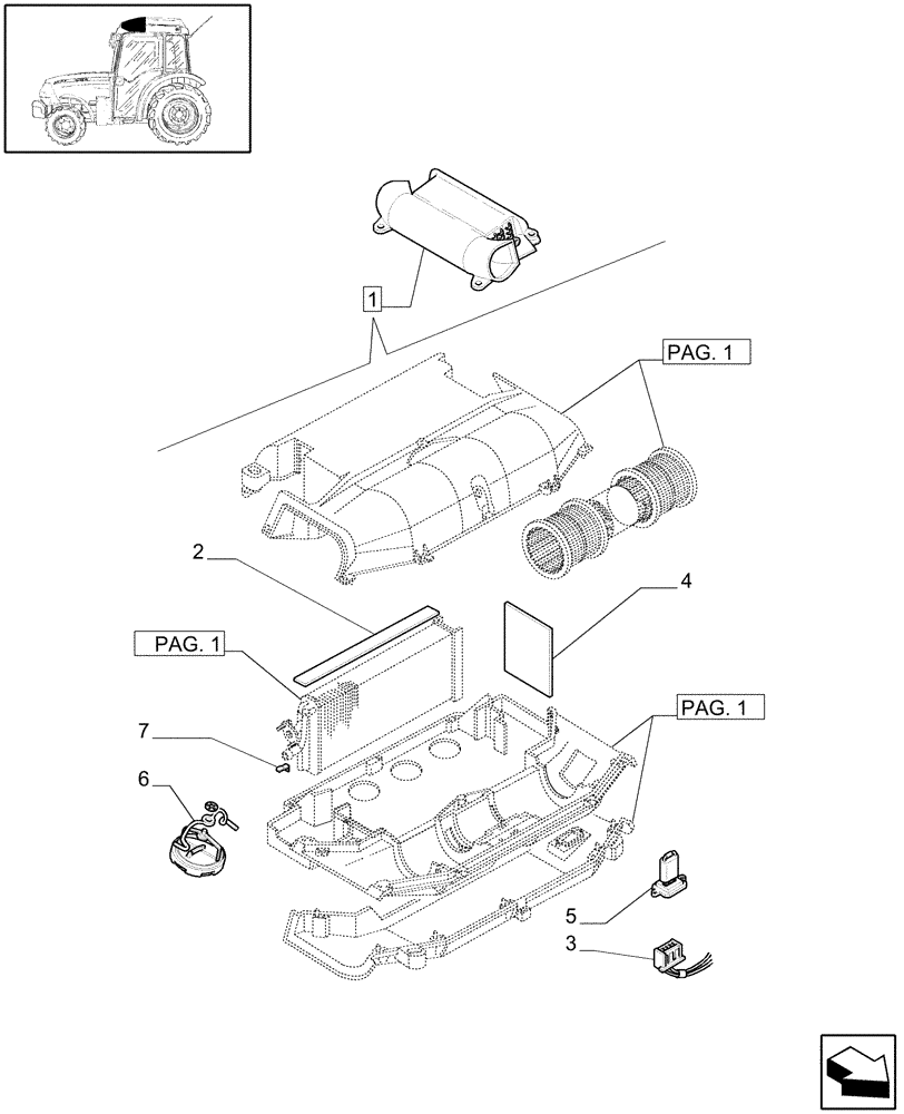 Схема запчастей Case IH JX1095N - (1.92.94/ A[02]) - CAB - HEATING SYSTEM - BREAKDOWN (10) - OPERATORS PLATFORM/CAB