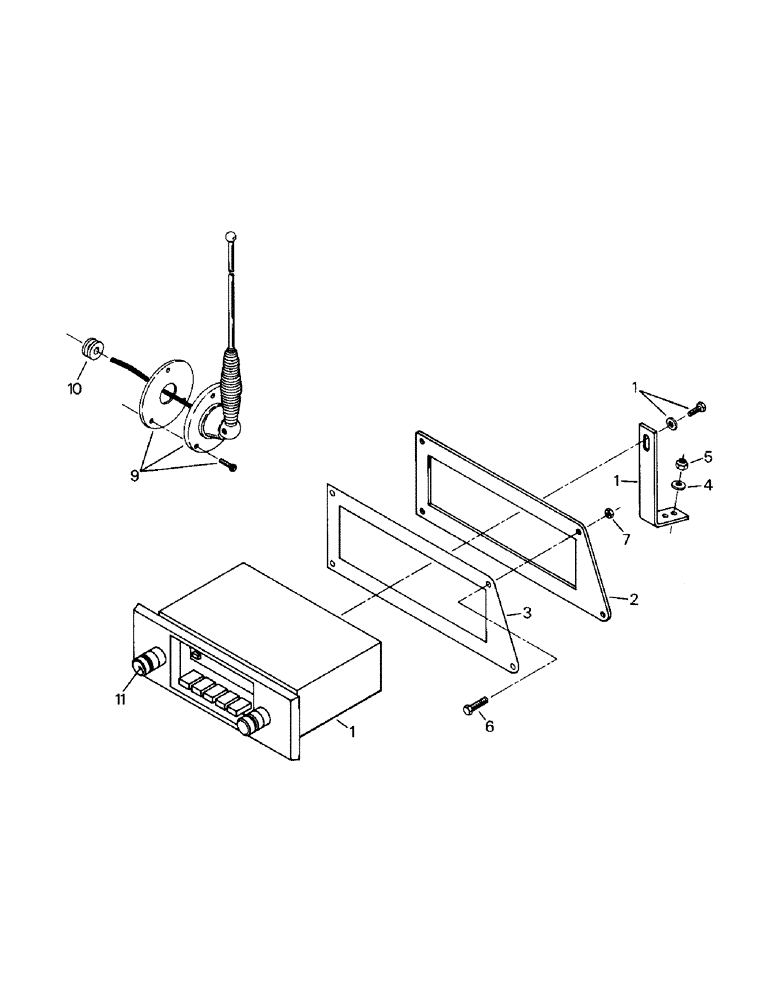 Схема запчастей Case IH KR-1225 - (01-09) - RADIO AND MOUNTING, PANASONIC AM-FM STEREO RADIO (10) - CAB