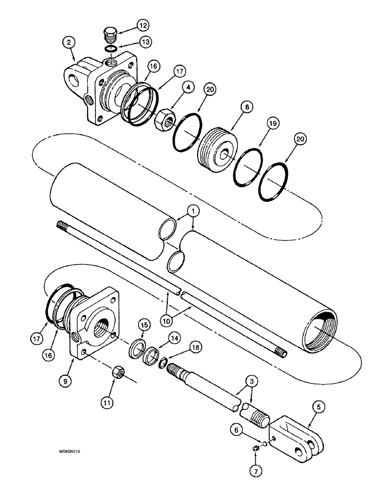 Схема запчастей Case IH 4900 - (8-30) - SECONDARY WING LIFT CYLINDER - 1272150C91, 4" (102 MM) ID - IOWA INDUSTRIAL HYDRAULICS MANUFACTURED (08) - HYDRAULICS