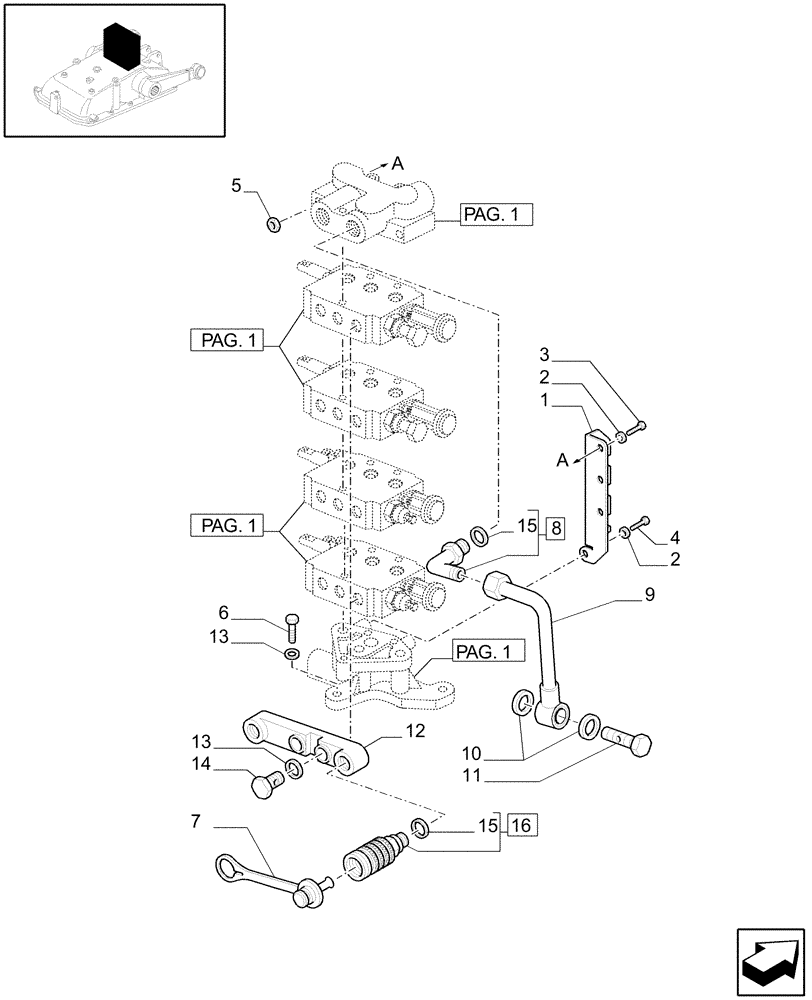 Схема запчастей Case IH JX1095C - (1.82.7/11[03]) - (VAR.165) 4 REAR REMOTE VALVES FOR MDC - QUICK COUPLING - C5484 (07) - HYDRAULIC SYSTEM