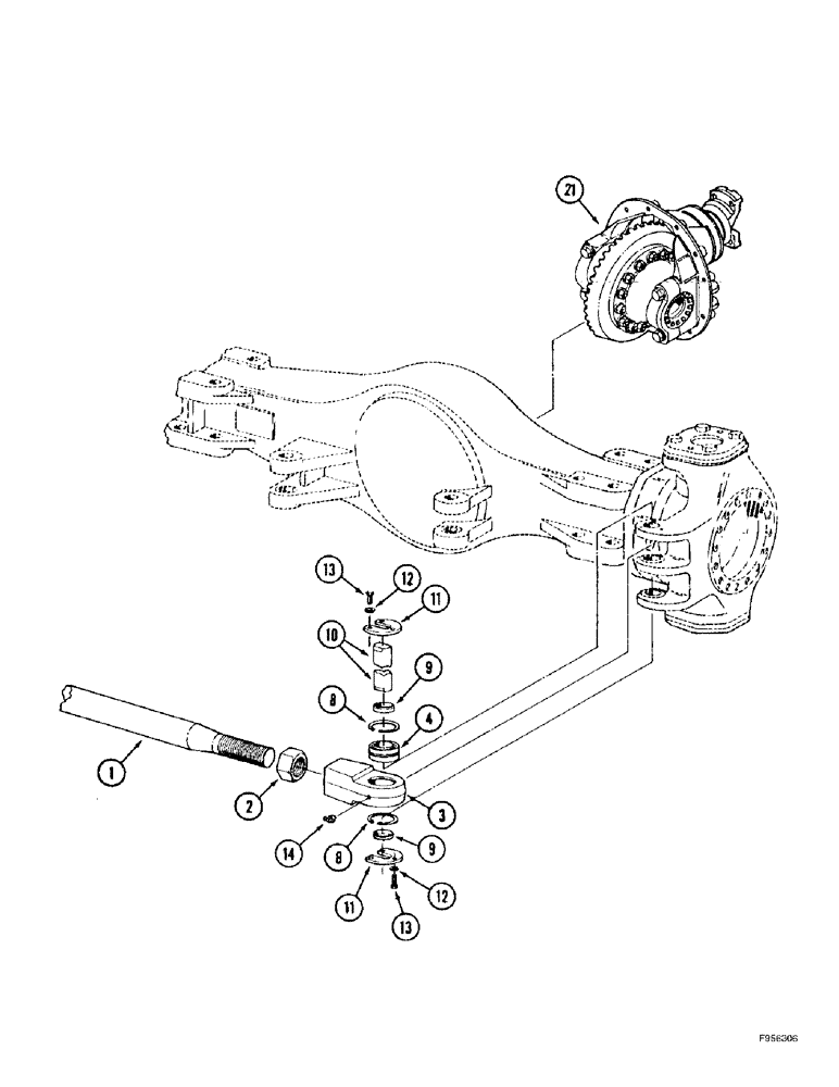 Схема запчастей Case IH 9350 - (6-156) - FRONT STEERABLE AXLE, TIE RODS (06) - POWER TRAIN