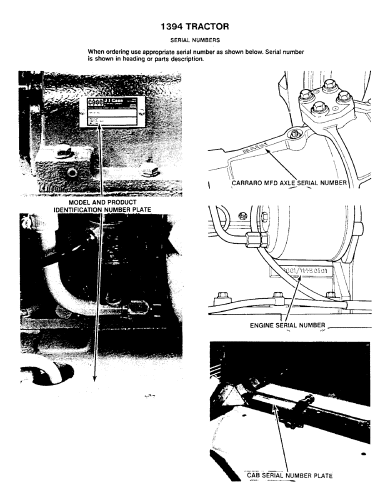 Схема запчастей Case IH 1394 - (1G) - SERIAL NUMBERS (00) - PICTORIAL INDEX