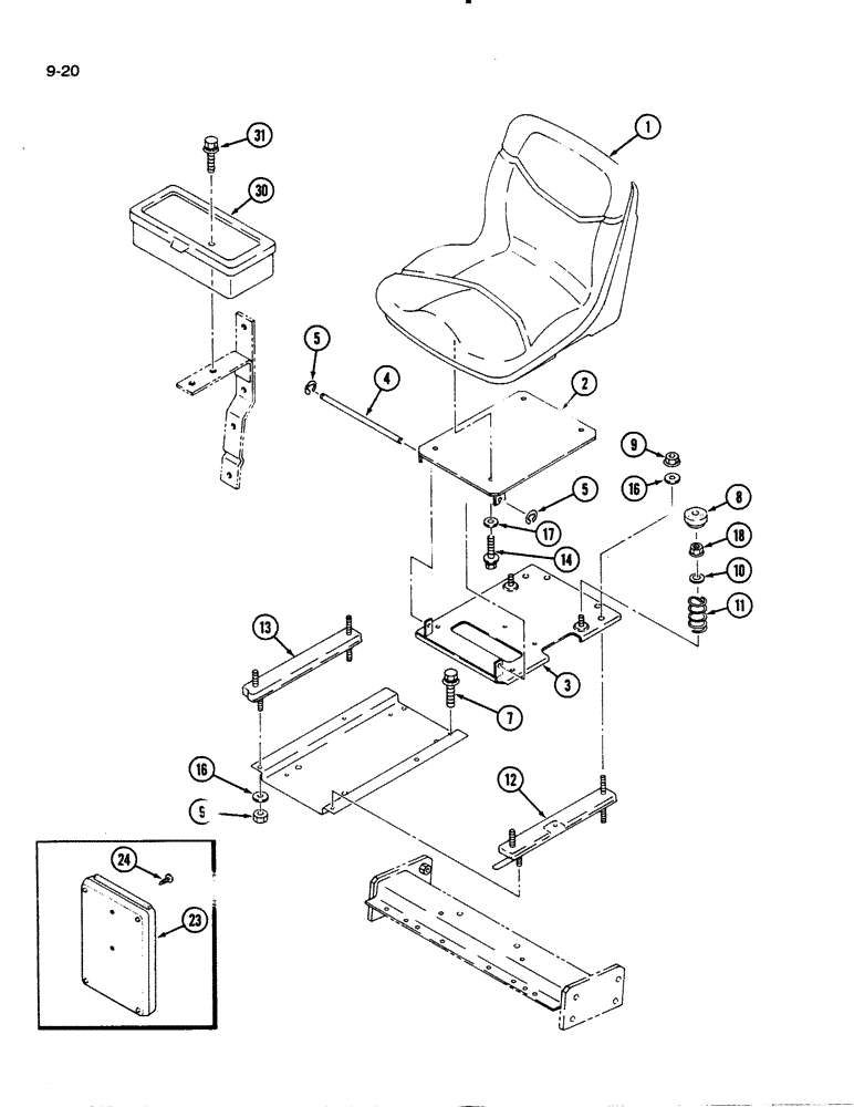 Схема запчастей Case IH 1140 - (9-20) - SEAT (09) - CHASSIS/ATTACHMENTS