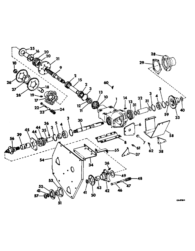 Схема запчастей Case IH 764 - (N-16) - MAIN DRIVE, 763CH SERIAL NO. 895 AND ABOVE AND 764CH (58) - ATTACHMENTS/HEADERS