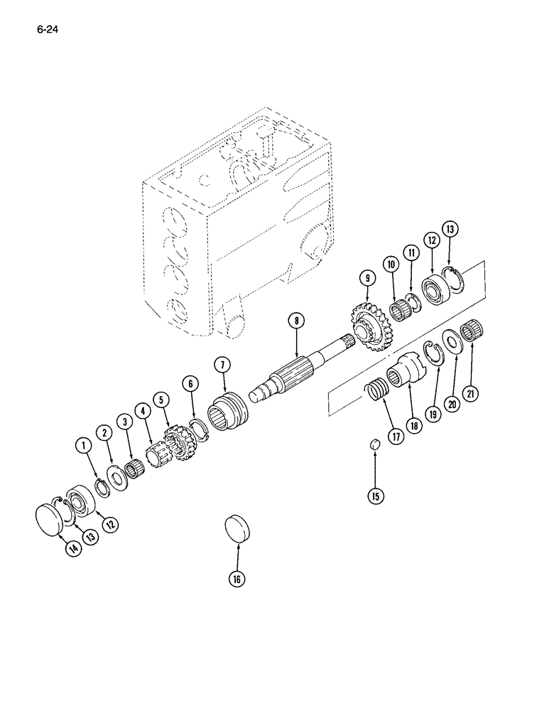 Схема запчастей Case IH 265 - (6-24) - SELECTOR AND COUNTER GEAR LOWER (06) - POWER TRAIN