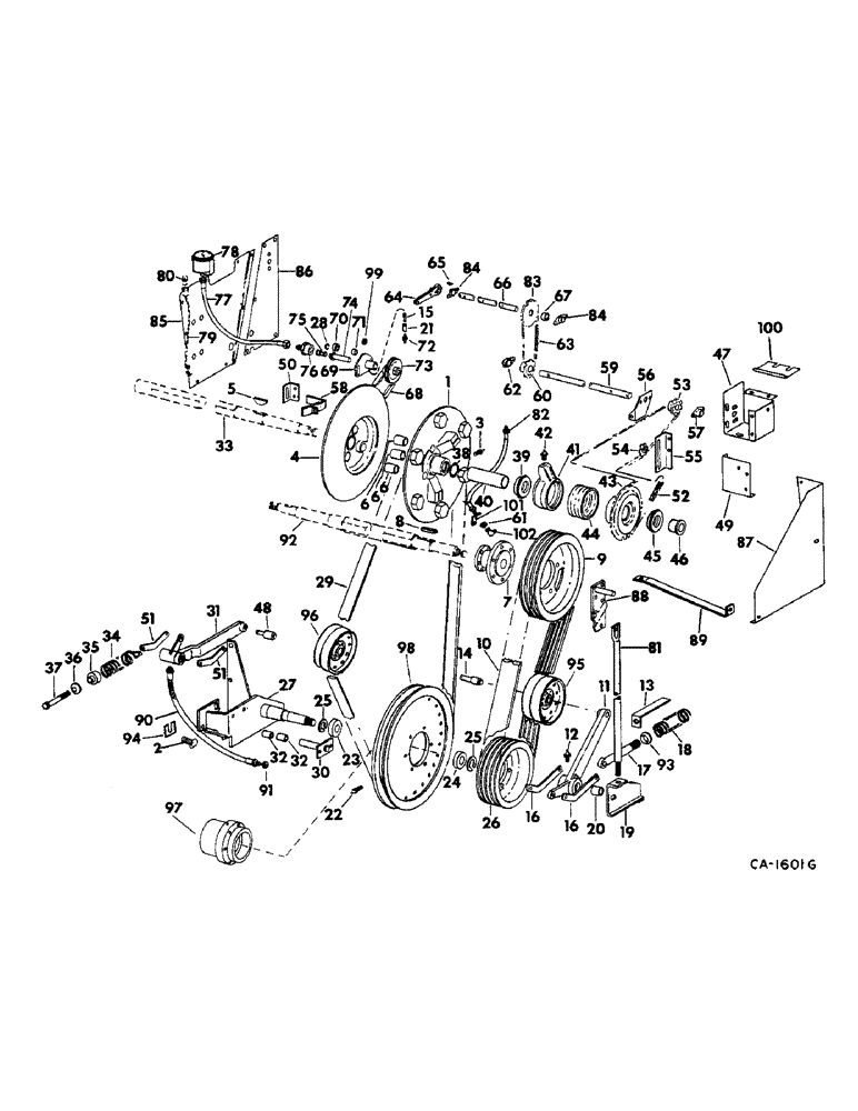 Схема запчастей Case IH 715 - (21-08) - THRESHING CYLINDER AND CONCAVE, VARIABLE CYLINDER DRIVE, BELT DRIVE (14) - THRESHING