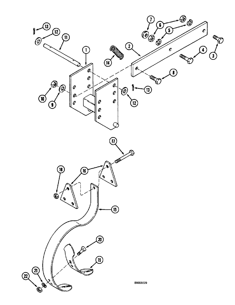 Схема запчастей Case IH 3900 - (9-36) - CENTER TOOTH / SPRING TOOTH (09) - CHASSIS/ATTACHMENTS