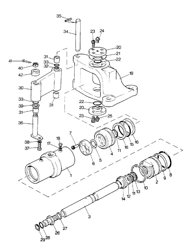 Схема запчастей Case IH 1690 - (H09-1) - STEERING CYLINDER (13) - STEERING SYSTEM