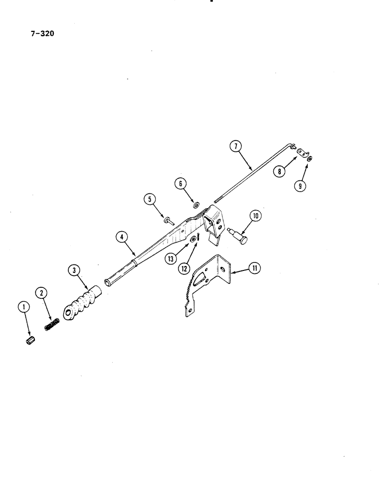 Схема запчастей Case IH 485 - (7-320) - PARK BRAKE HAND LEVER (07) - BRAKES