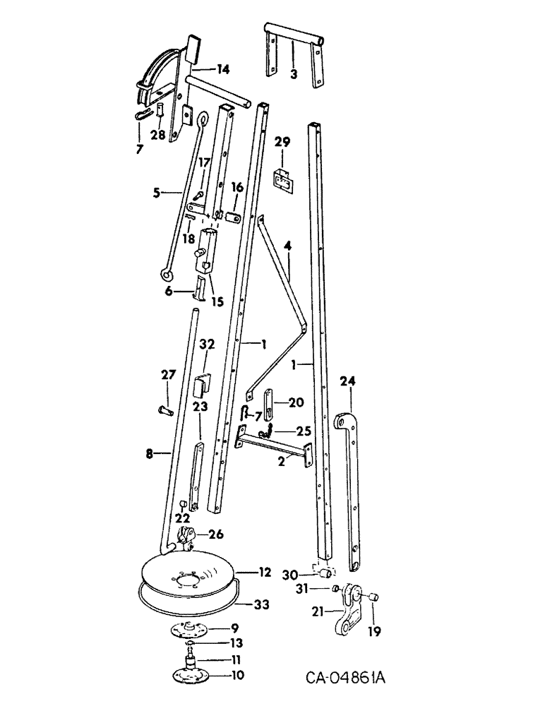 Схема запчастей Case IH 400 - (A-033) - HYDRAULIC MARKER ATTACHMENT, FOR 8 ROW WIDE 