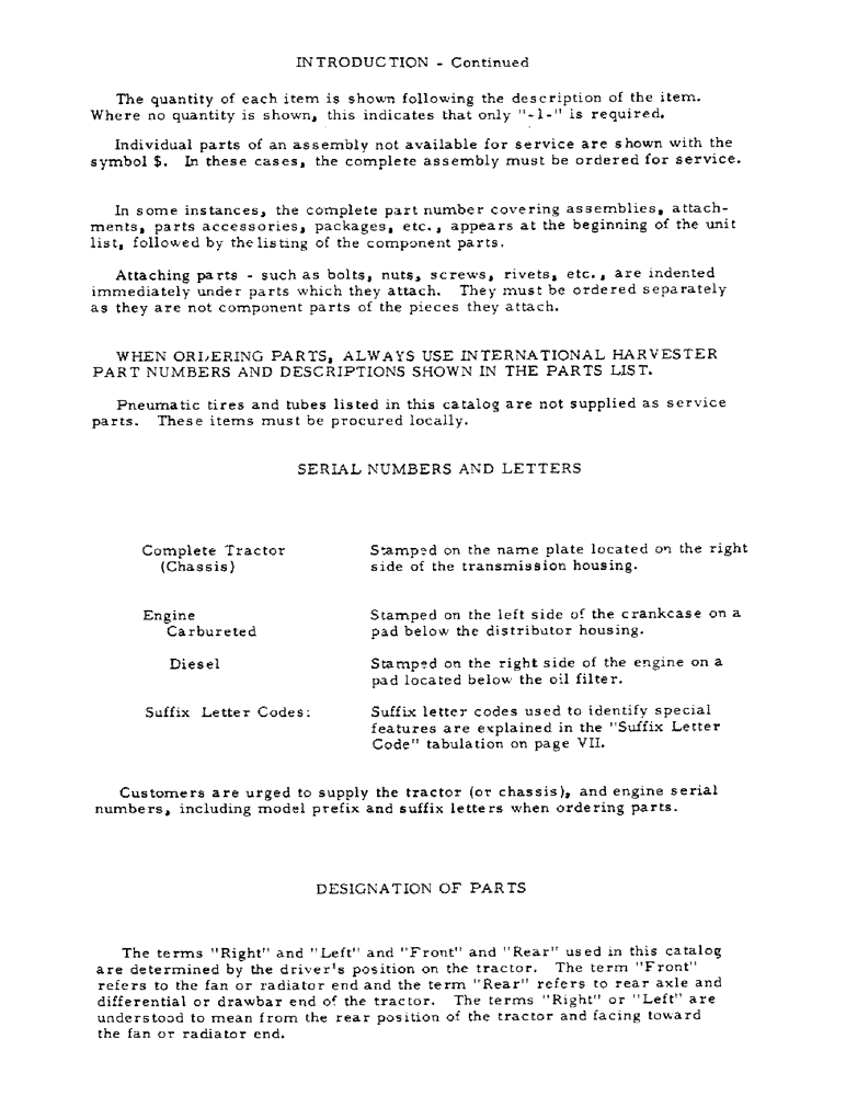 Схема запчастей Case IH 2544 - (0-05) - INTRODUCTION - SERIAL NUMBER LOCATIONS (00) - GENERAL