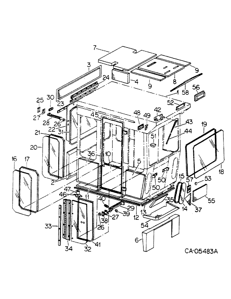 Схема запчастей Case IH 4386 - (13-08) - CAB AND SUPERSTRUCTURE, CAB AND ACCESSORIES, 4386 TRACTORS (05) - SUPERSTRUCTURE