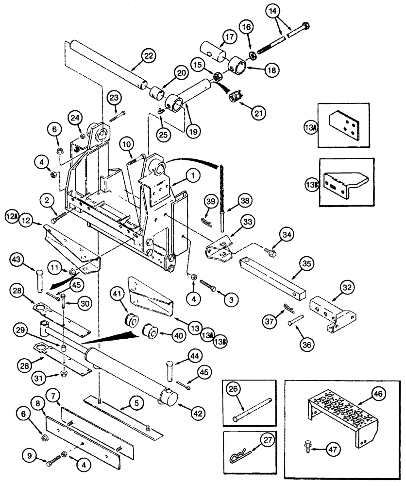 Схема запчастей Case IH 2555 - (09A-37) - DRUM SUPPORT ASSY (13) - PICKING SYSTEM