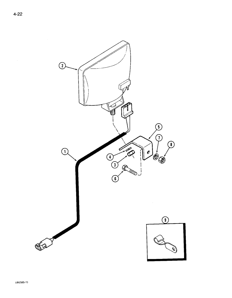 Схема запчастей Case IH 1844 - (4-22) - CONVEYOR LAMP AND HARNESS (06) - ELECTRICAL SYSTEMS