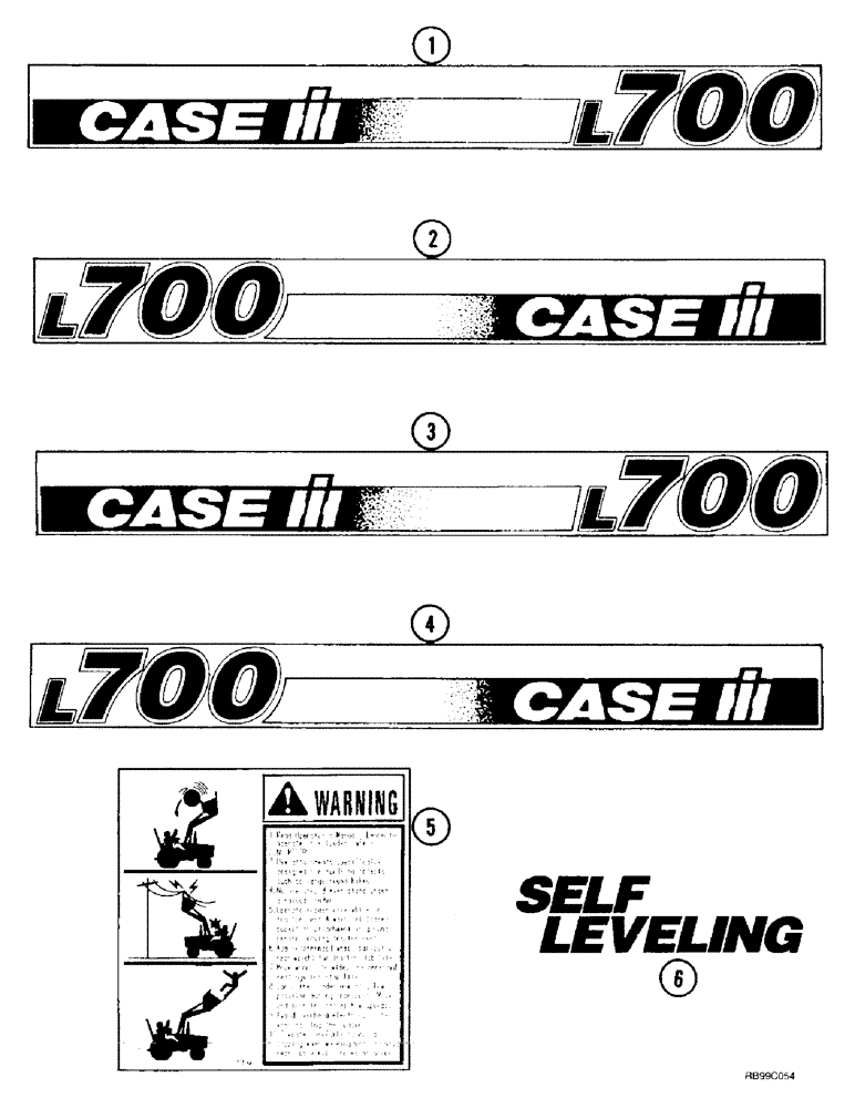 Схема запчастей Case IH L700 - (9-20) - DECALS (09) - CHASSIS/ATTACHMENTS