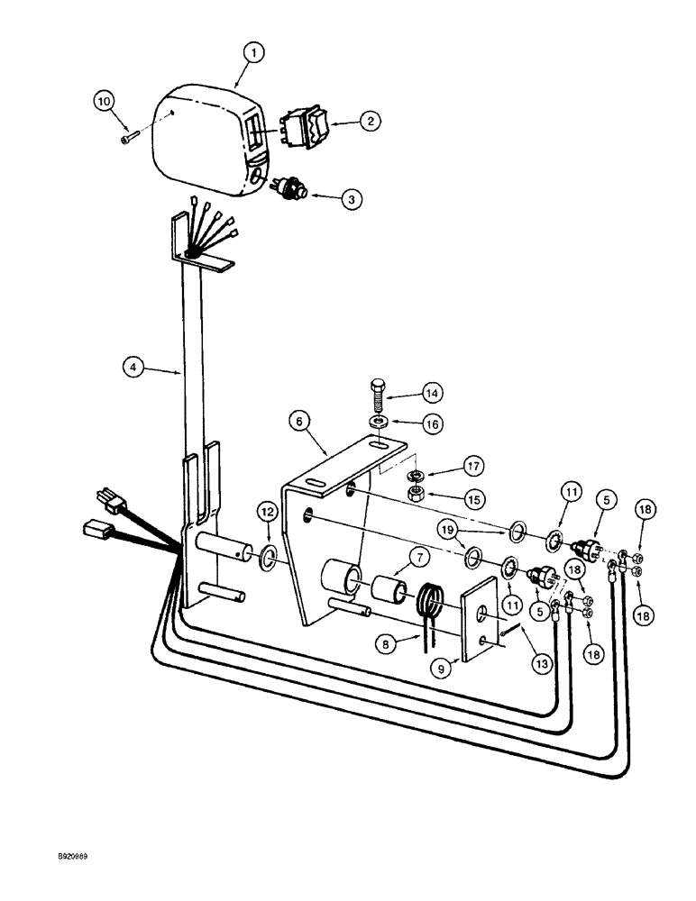 Схема запчастей Case IH 1800 - (4-26) - BASKET CONTROL HANDLE (06) - ELECTRICAL SYSTEMS