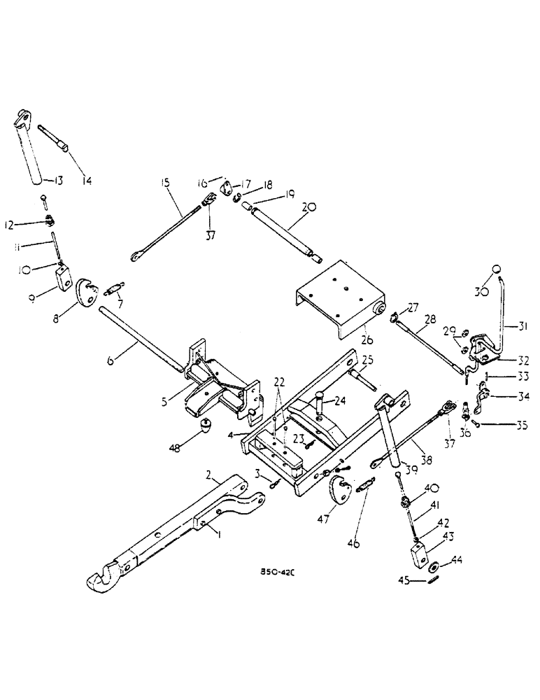 Схема запчастей Case IH 268 - (09-014) - AUTOMATIC HITCH (12) - FRAME