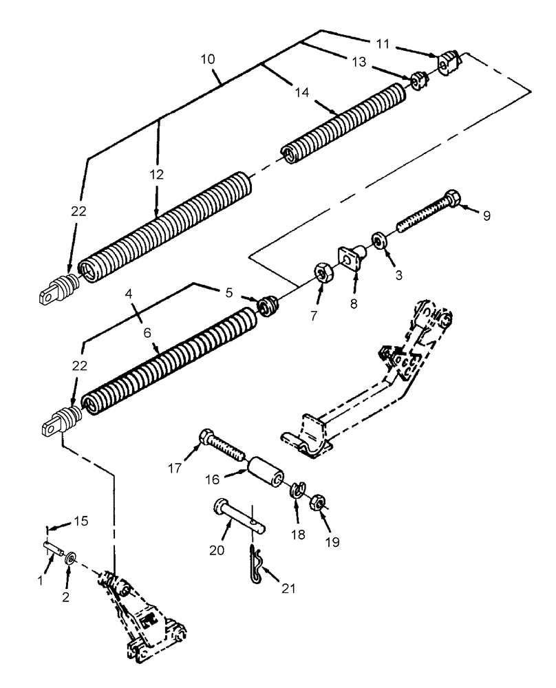 Схема запчастей Case IH RDX161 - (021) - HEADER ATTACHING & SPRINGS (58) - ATTACHMENTS/HEADERS