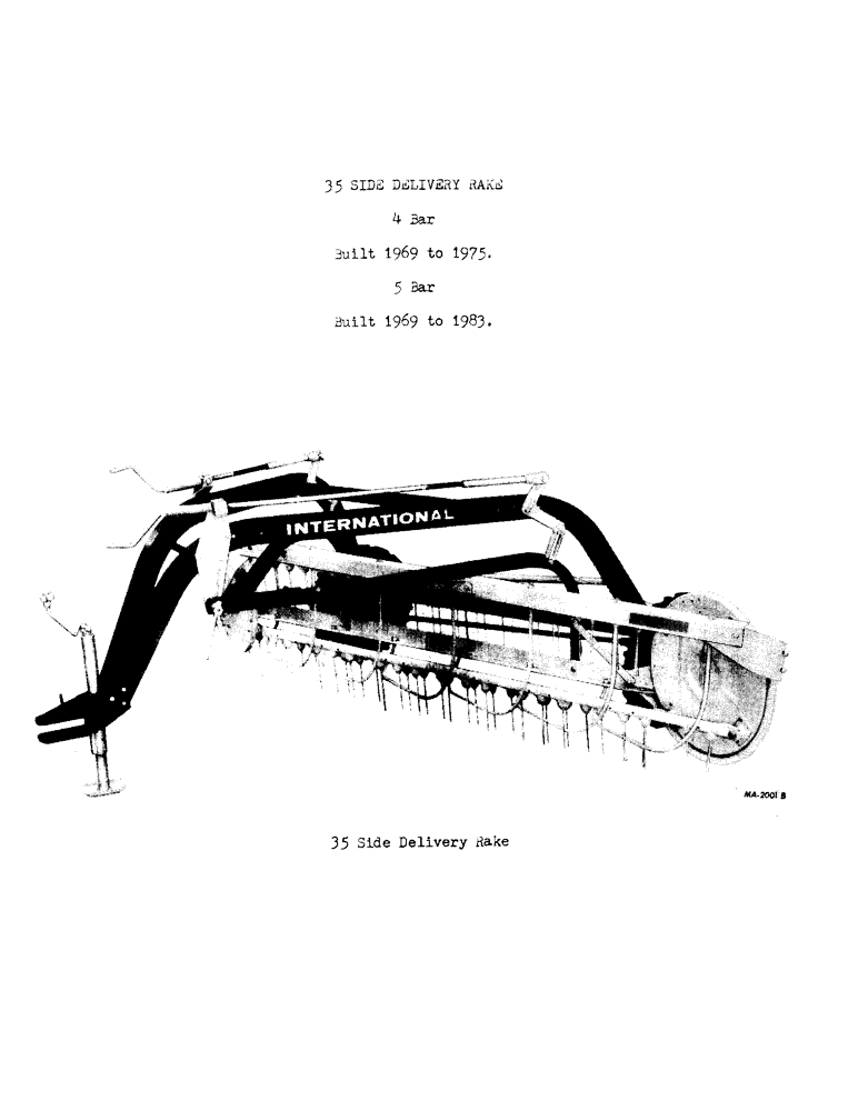 Схема запчастей Case IH 35 - (D-02) - 35 SIDE DELIVERY RAKE 
