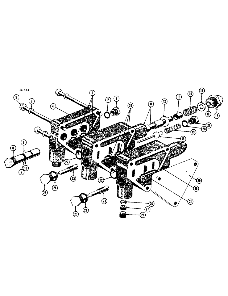 Схема запчастей Case IH 950 - (40) - PARTS FOR FHO42291 HYDRAULIC VALVE, PORT PLATE ASSEMBLY, HEADER CONTROL SECTION 