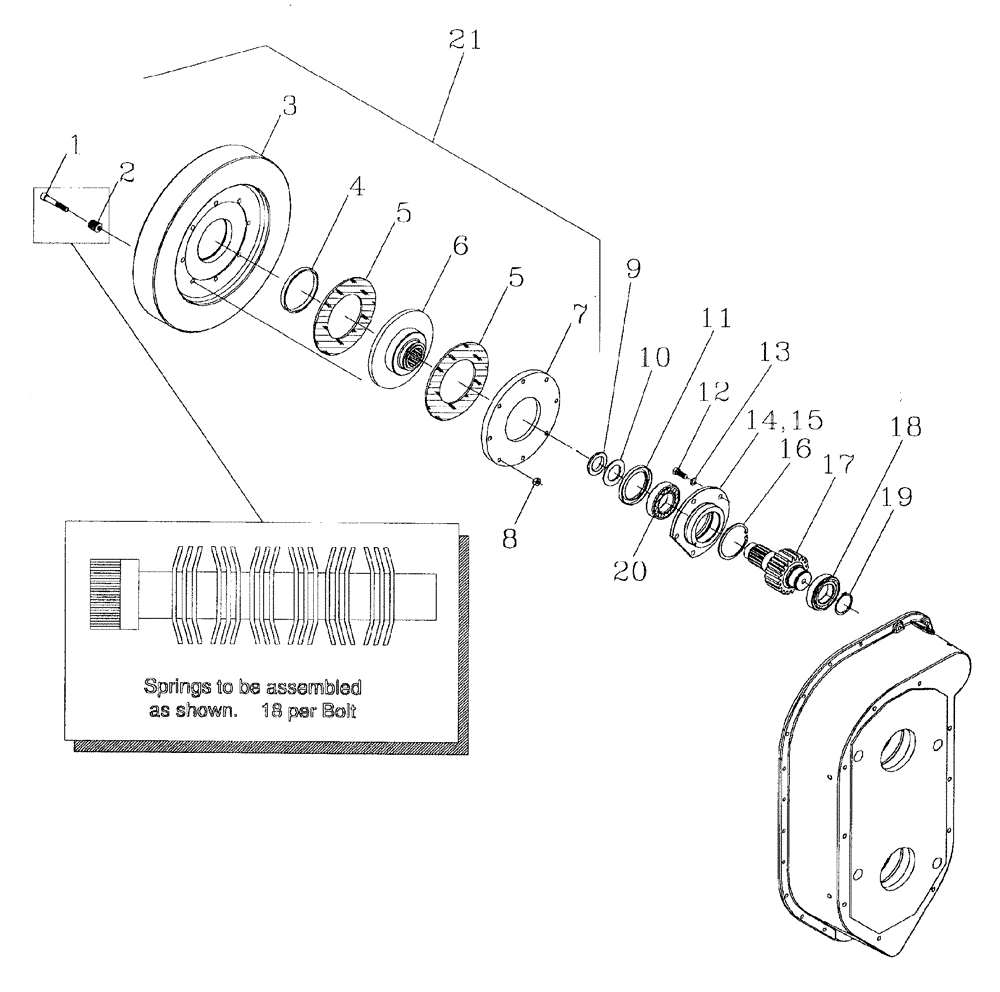 Схема запчастей Case IH 7700 - (A06[03]) - ROTARY CHOPPER FLYWHEEL AND GEARBOX Mainframe & Functioning Components