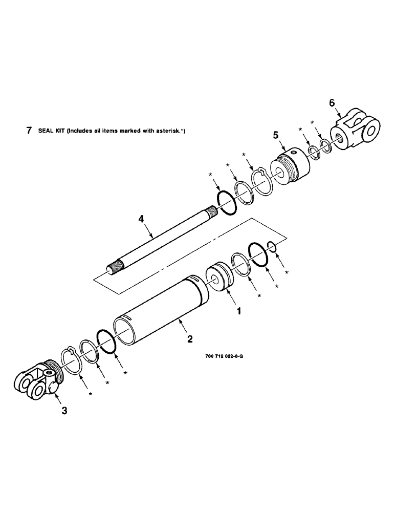 Схема запчастей Case IH 8370 - (8-22) - HYDRAULIC CYLINDER ASSEMBLY, HEADER LIFT, SLAVE, 700712022 COMPLETE (08) - HYDRAULICS