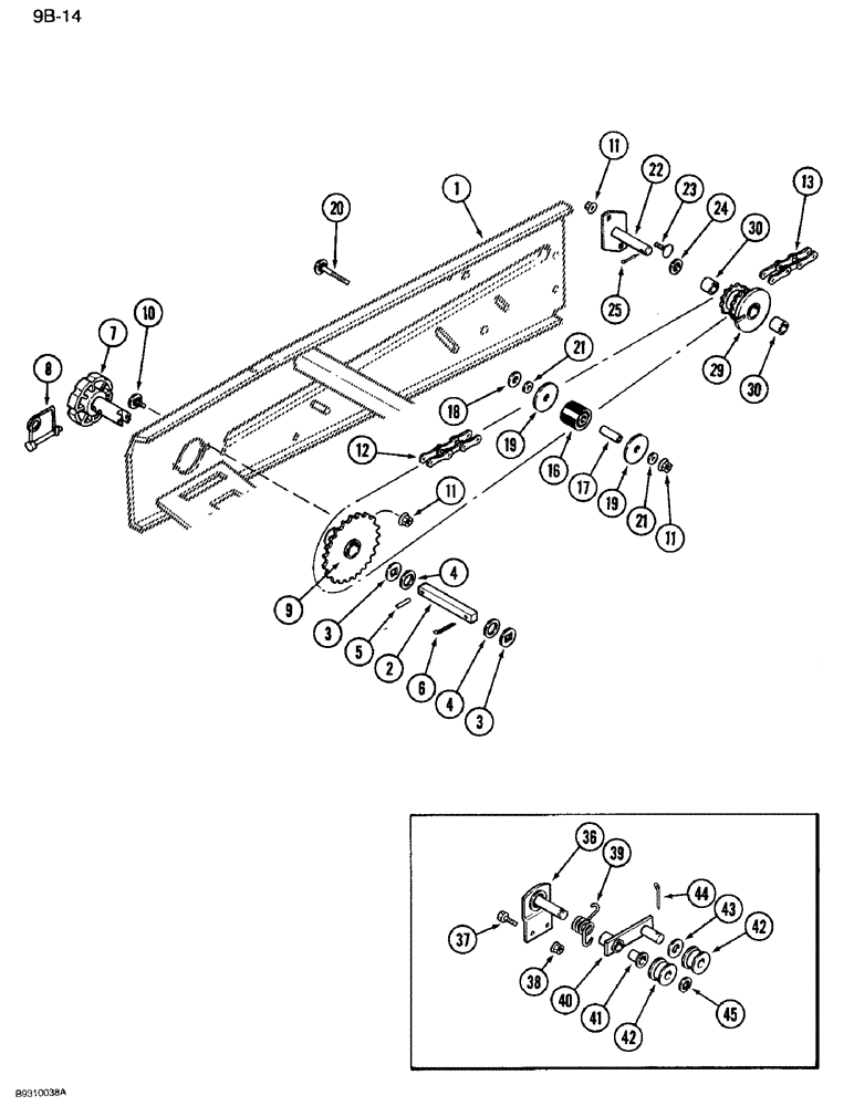 Схема запчастей Case IH 950 - (9B-14) - GRANULAR CHEMICAL DRIVE (09) - CHASSIS/ATTACHMENTS