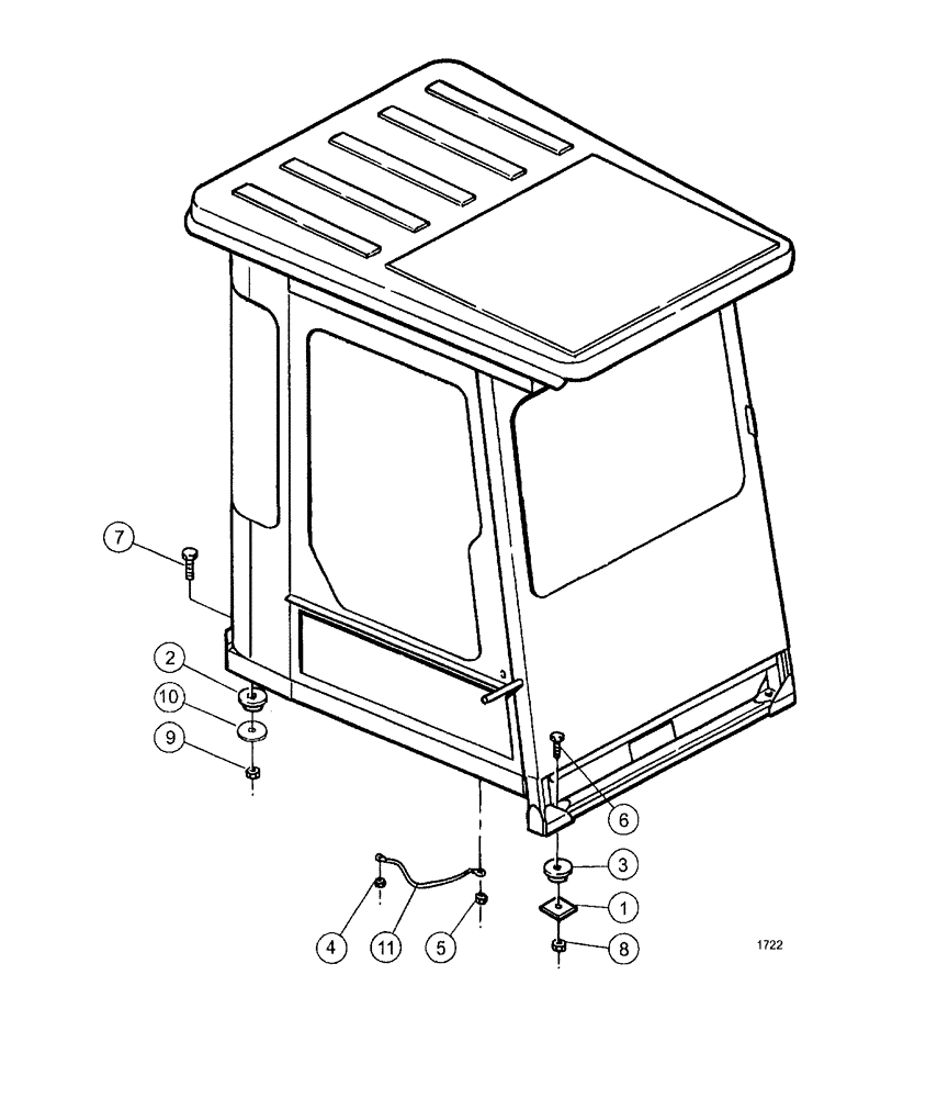 Схема запчастей Case IH SPX3200 - (02-004) - CAB MOUNTING HARDWARE PACKAGE (90) - PLATFORM, CAB, BODYWORK AND DECALS