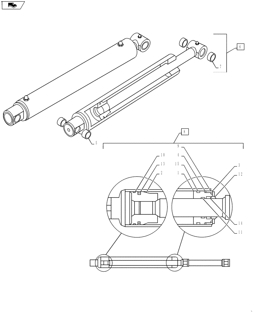 Схема запчастей Case IH L790 - (35.100.02) - CYLINDER (LDR12715810) (35) - HYDRAULIC SYSTEMS