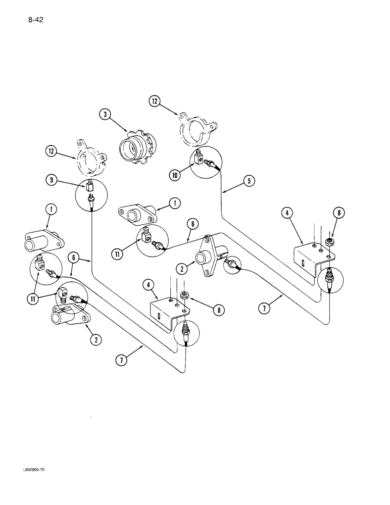 Схема запчастей Case IH 6300 - (8-42) - LUBRICATION SYSTEM (08) - HYDRAULICS