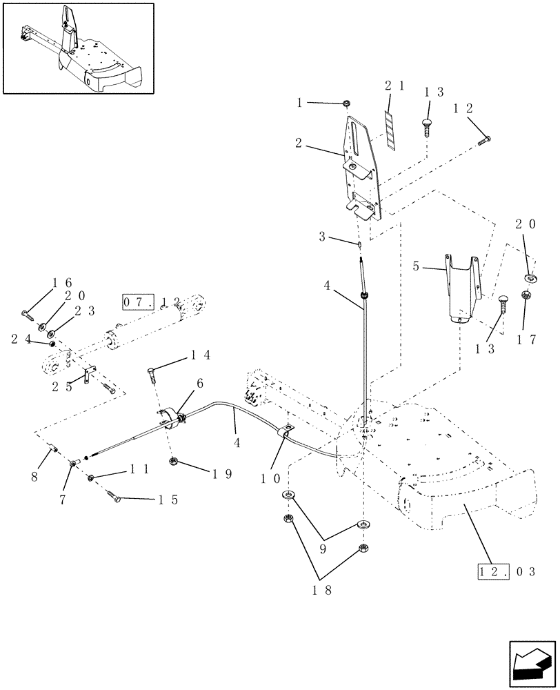 Схема запчастей Case IH WD1903 - (09.12) - TILT INDICATOR (09) - HEADER LIFT LINKAGE