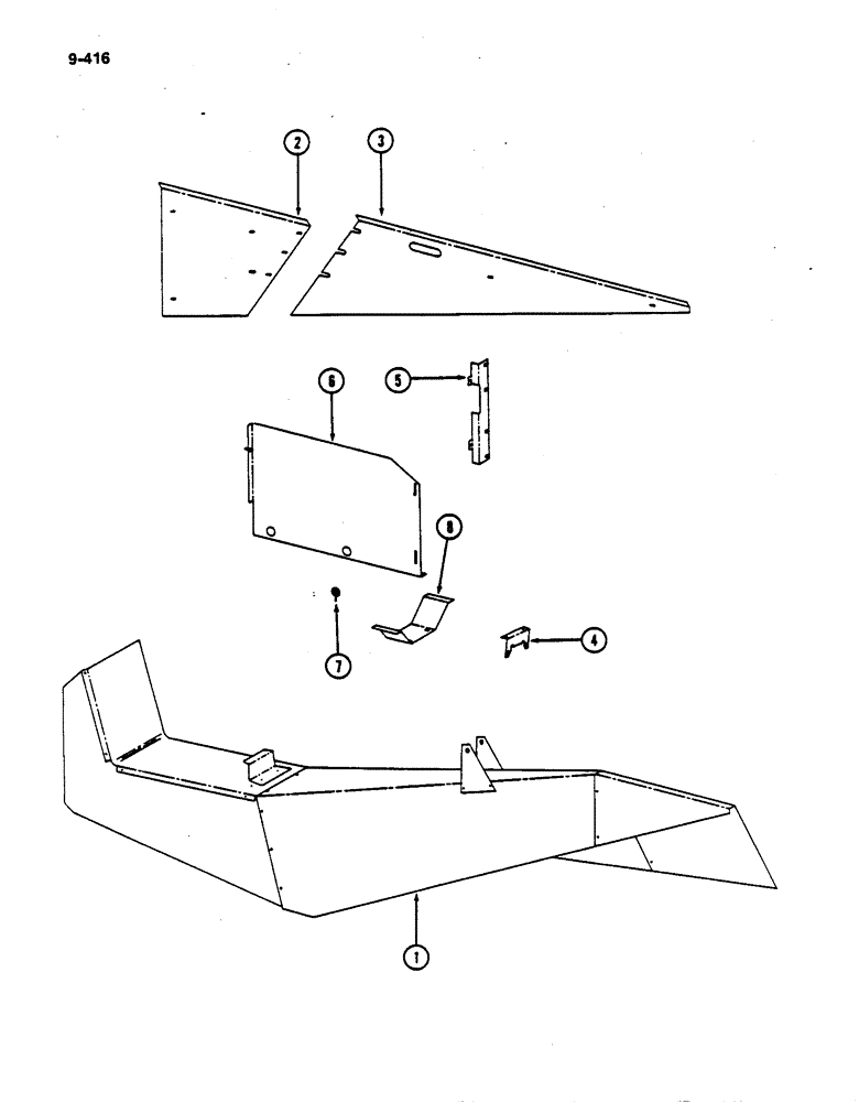 Схема запчастей Case IH 782 - (9-416) - PLANT GUIDES (09) - CHASSIS ATTACHMENTS